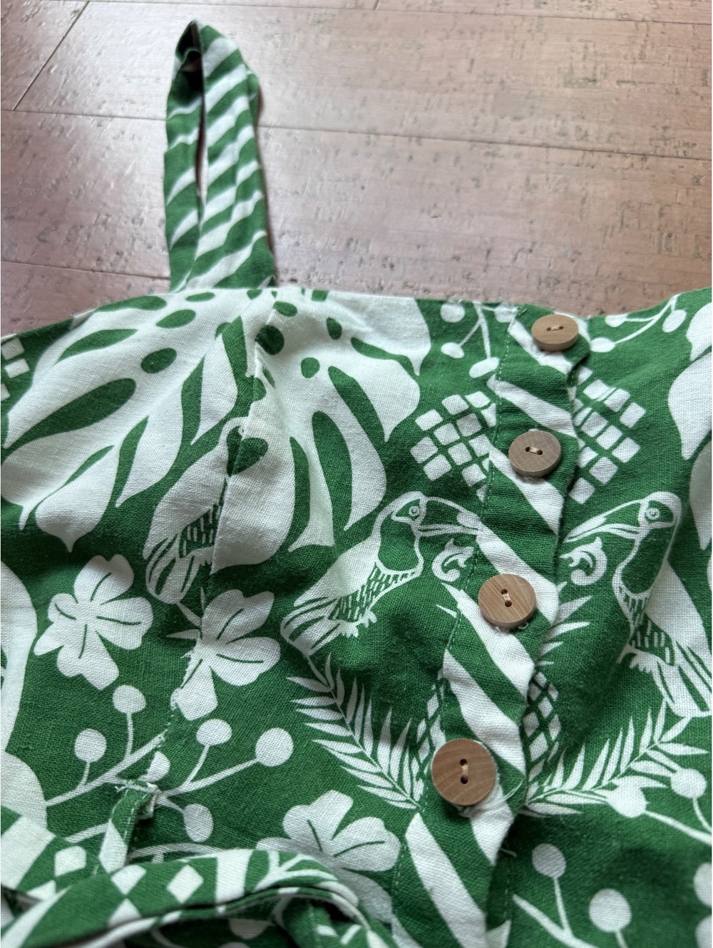 Rachel Zoe Tropical Toucan Linen Blend Romper Size 8 - Picture 3 of 7